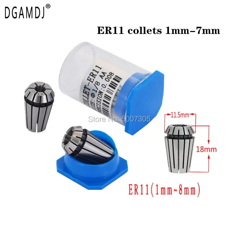 AA grade Precision 0.008 1pc ER11 collets 1mm-7mm 1/4 1/8 ER11 Spring Collet Suitable for ER Collet Chuck Holder 
AA grade Precision 0.008 1pc ER11 collets 1mm-7mm 1/4 1/8 ER11 Spring Collet Suitable for ER Collet Chuck Holder