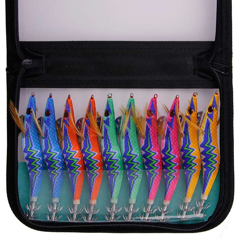 10Pcs Squid Hook with Lead Feather Umbrella hook Luminous Rattle Squid Jig Fishing Wood Shrimp Lure Squid Cuttlefish Jigs Lures
10Pcs Squid Hook with Lead Feather Umbrella hook Luminous Rattle Squid Jig Fishing Wood Shrimp Lure Squid Cuttlefish Jigs Lures