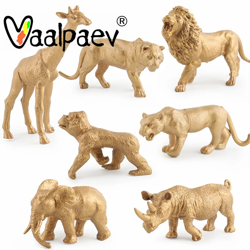 7pcs/Lot Golden Animals Lion Rhinoceros Tiger Giraffe Simulation Action Figures Modles Collection Decoration Toys For Kids Home
7pcs/Lot Golden Animals Lion Rhinoceros Tiger Giraffe Simulation Action Figures Modles Collection Decoration Toys For Kids Home