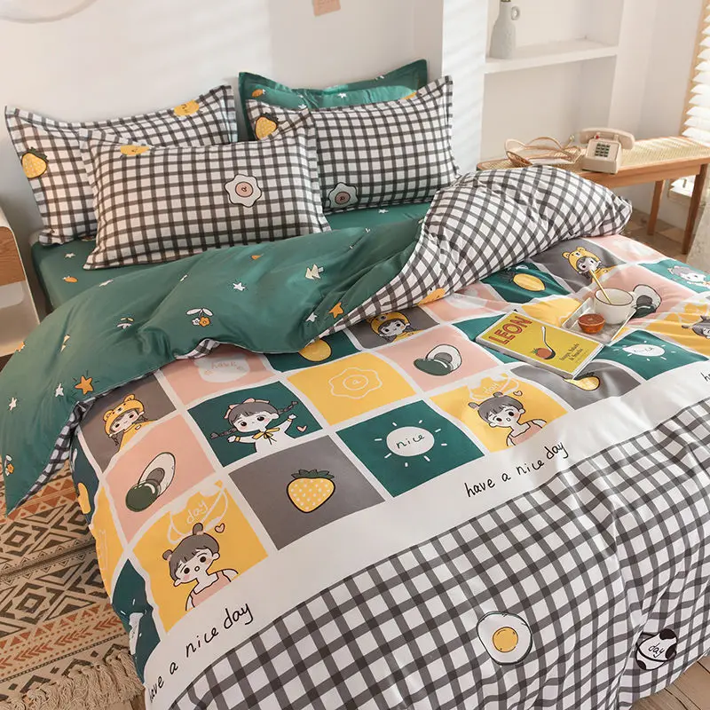 4Four-piece bedding student dormitory single double bed single quilt cover 3 piece set
4Four-piece bedding student dormitory single double bed single quilt cover 3 piece set