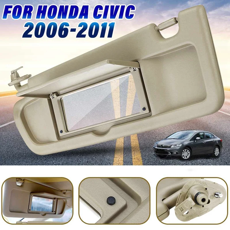 Car Driver Side and Passenger Side Sun Visor Sunshade Sun Shield Anti Dazzle Visor for HONDA CIVIC 2009-2011 Beige
Car Driver Side and Passenger Side Sun Visor Sunshade Sun Shield Anti Dazzle Visor for HONDA CIVIC 2009-2011 Beige