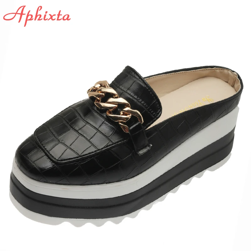 Шлепанцы Aphixta женские на танкетке, сланцы для пляжа, дизайнерские сандалии с золотой цепочкой, сланцы, летняя обувь 
Шлепанцы Aphixta женские на танкетке, сланцы для пляжа, дизайнерские сандалии с золотой цепочкой, сланцы, летняя обувь