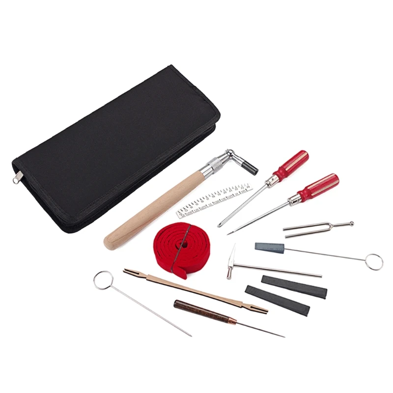 

Piano Tuning Kit Professional Piano Tuner Kit Tools Including Piano Tuning Wrench,Tuning Fork, Tune Hammer Lever Felt