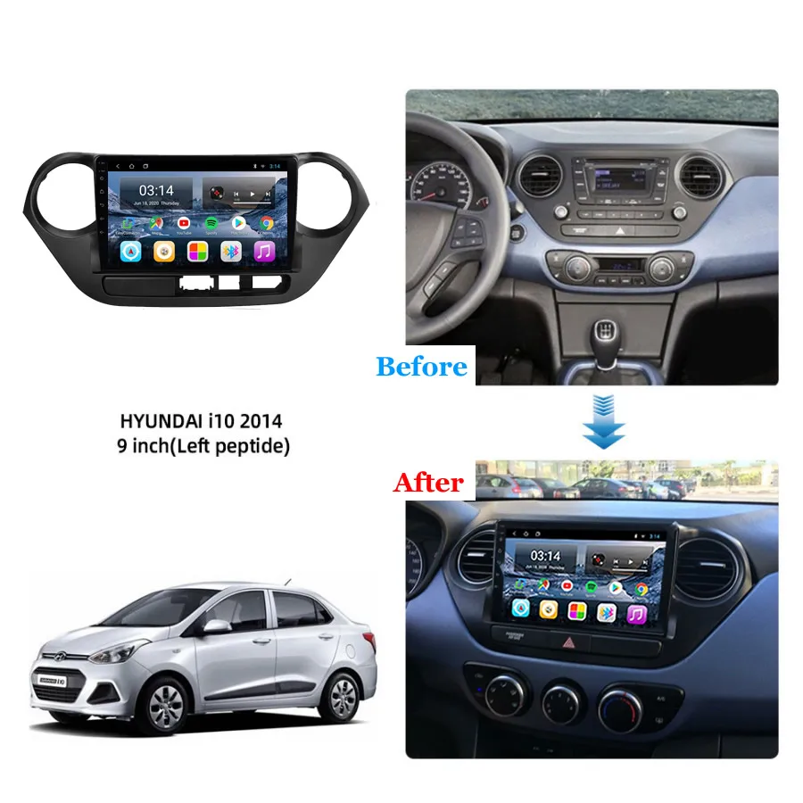 9 ''IPS Android HYUNDAI I10 2014 левое пептидное автомобильное радио мультимедиа GPS