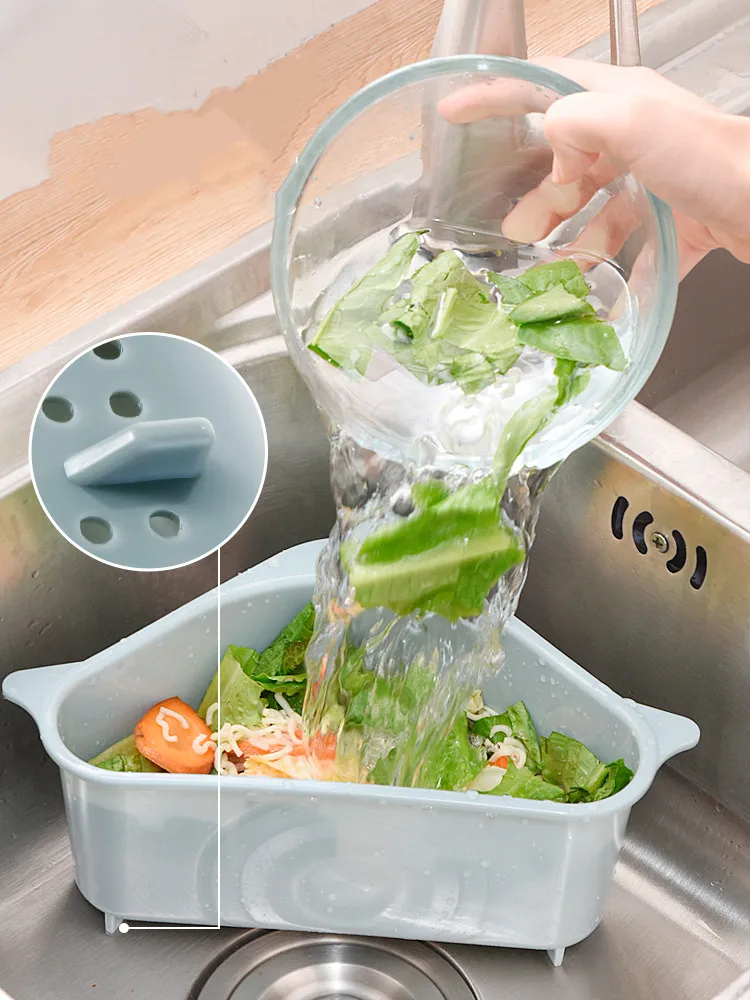 Kitchen Sink Triangle Drain Basket Sink Plastic Water Filter Hanging Basket Kitchen Supplies Storage Rack Household Goods
Kitchen Sink Triangle Drain Basket Sink Plastic Water Filter Hanging Basket Kitchen Supplies Storage Rack Household Goods