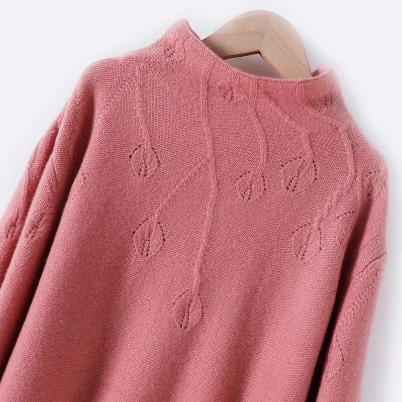 European and American trend 100% pure wool sweater half high neck women's pullover loose cashmere knitted long-sleeved Sweater
European and American trend 100% pure wool sweater half high neck women's pullover loose cashmere knitted long-sleeved Sweater