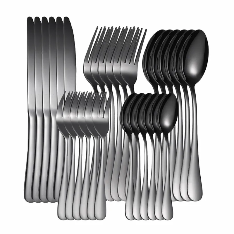 Black Cutlery Set Fork Spoon Knife Black Tableware Set Stainless Steel Cutlery Set Silver Complete 30pcs Kitchen Dinnerware Set
Black Cutlery Set Fork Spoon Knife Black Tableware Set Stainless Steel Cutlery Set Silver Complete 30pcs Kitchen Dinnerware Set