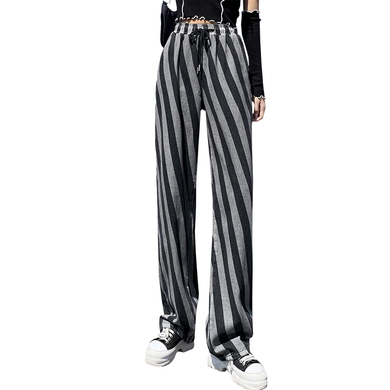 Spring Jeans Women Streetwear Loose Wide Leg Striped Straight Pants Vintage Washed Stretch Waist Zebra Pattern Denim Trousers
Spring Jeans Women Streetwear Loose Wide Leg Striped Straight Pants Vintage Washed Stretch Waist Zebra Pattern Denim Trousers