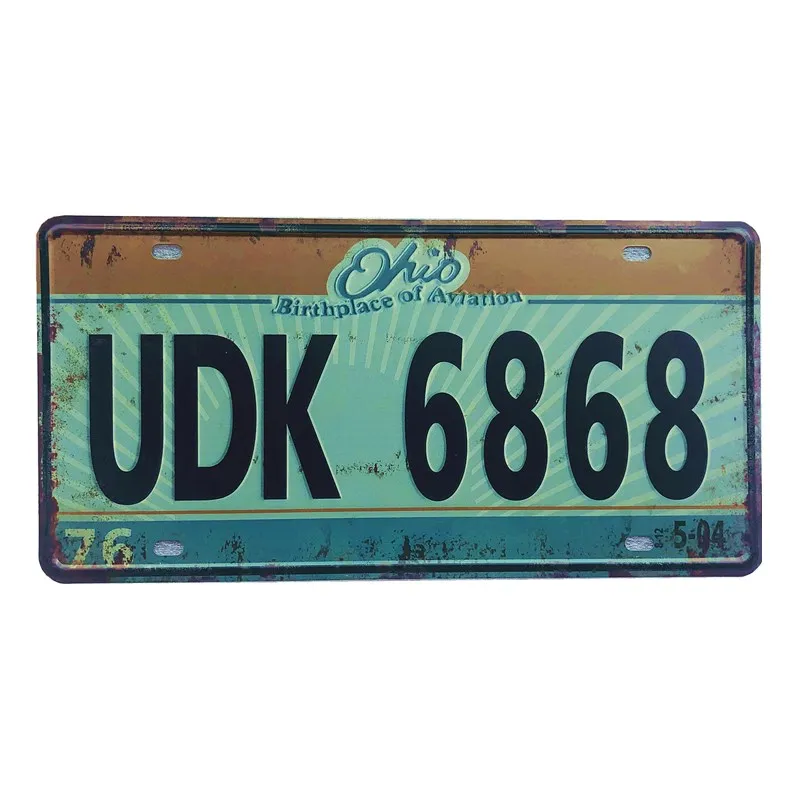 UDK 6868 License Plate Vintage Iron Painting Garage Plaque Metal Tin Signs for Car License Plates Wall Art Craft Home Decor
UDK 6868 License Plate Vintage Iron Painting Garage Plaque Metal Tin Signs for Car License Plates Wall Art Craft Home Decor