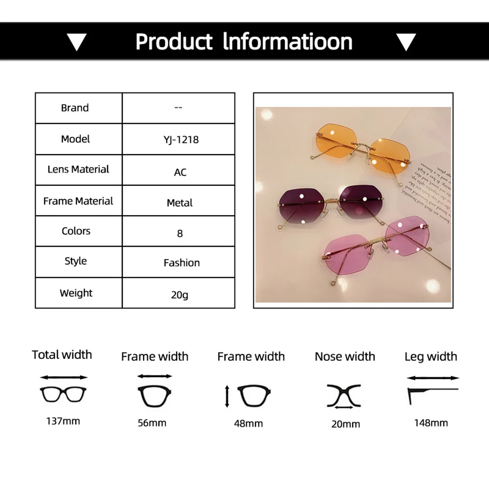 Women's Small Frameless Irregular Sunglasses Fashion 2021 Luxury Designer Metal Temple Iconic Travel Shades Glasses Rectangle UV
Women's Small Frameless Irregular Sunglasses Fashion 2021 Luxury Designer Metal Temple Iconic Travel Shades Glasses Rectangle UV