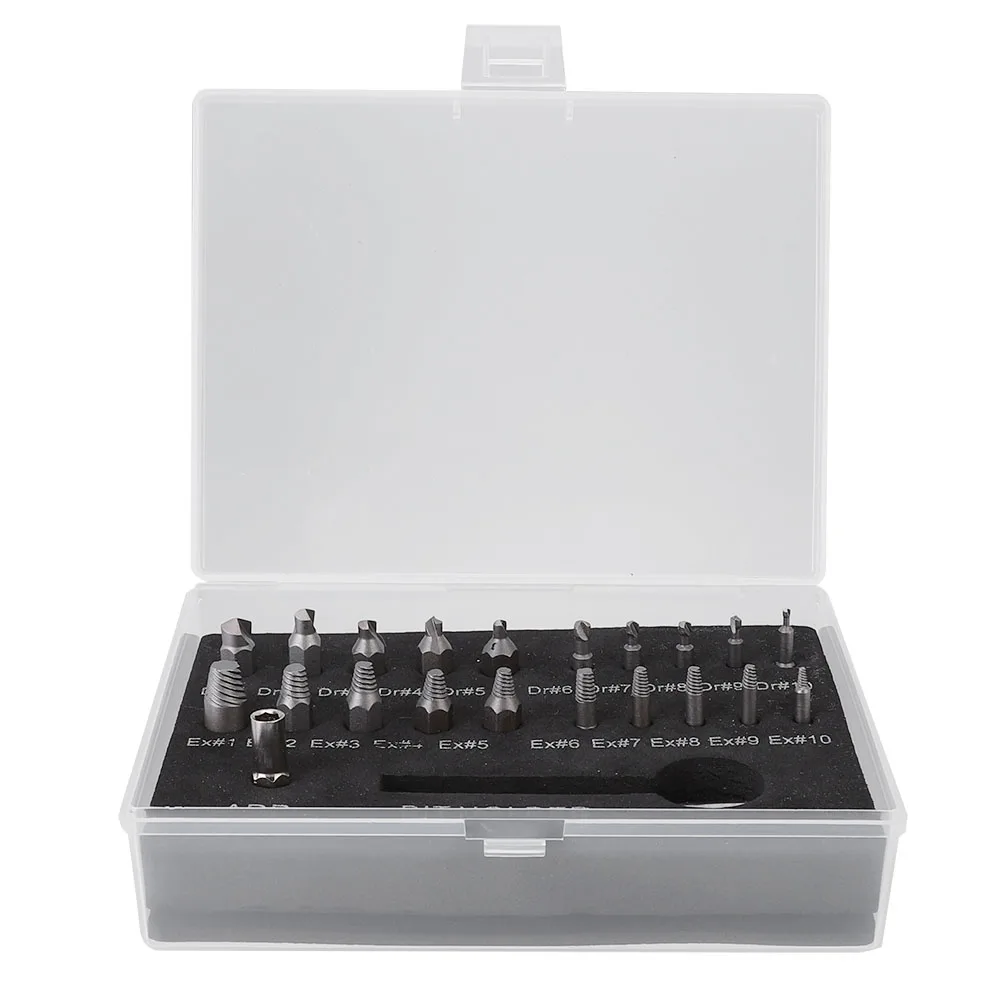 22Pcs Stripped Screw Extractor Drill Bit Set Damaged Broken Screw Removal Tool Kit screw
22Pcs Stripped Screw Extractor Drill Bit Set Damaged Broken Screw Removal Tool Kit screw