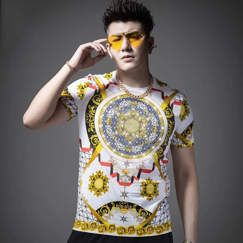 European 2021 light luxury men's spring and summer new ice silk slim short-sleeved T-shirt trend wild half-sleeved men
European 2021 light luxury men's spring and summer new ice silk slim short-sleeved T-shirt trend wild half-sleeved men