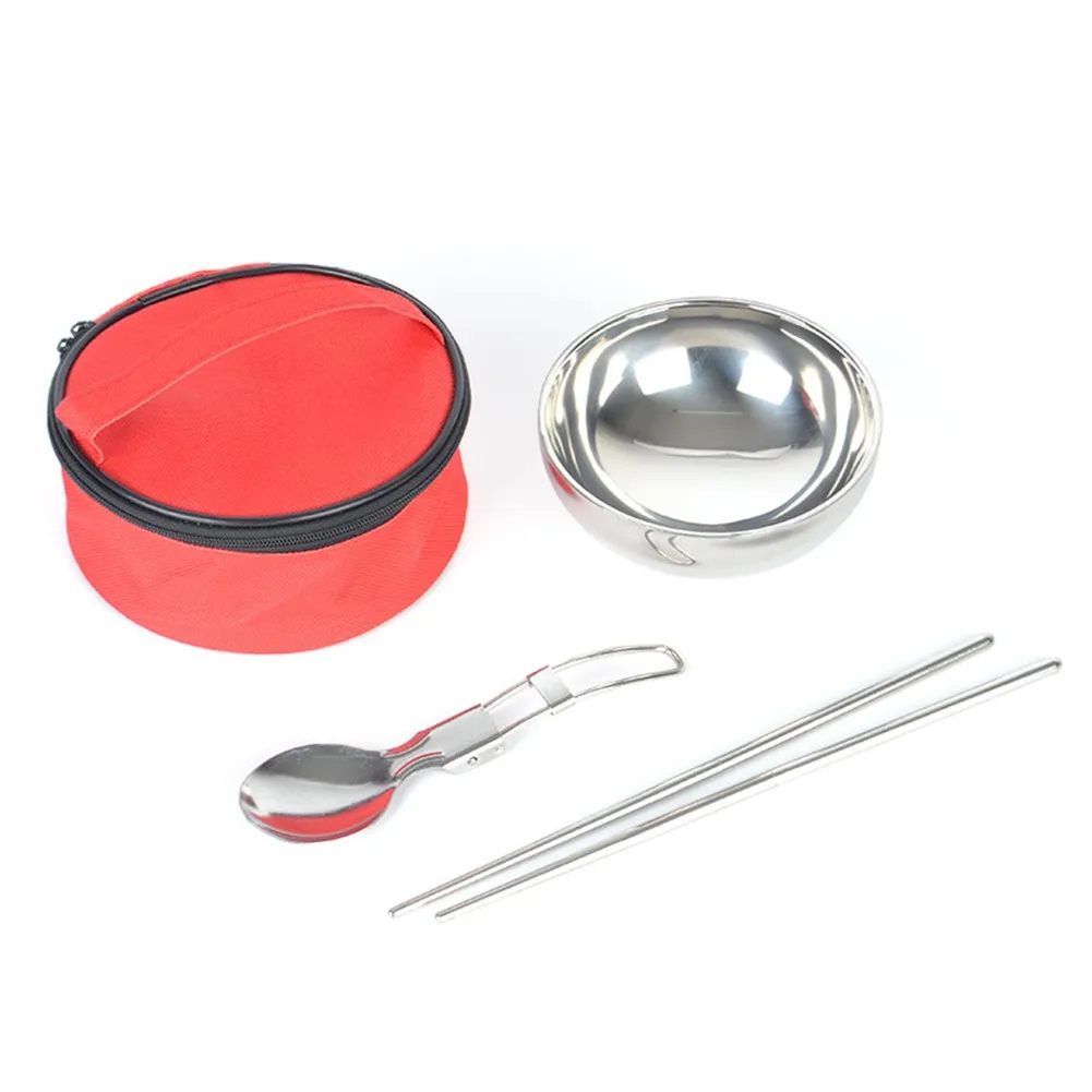 Stainless Steel Camping Cookware Outdoor Tableware Set Bowl Spoon Chopsticks Storage Bag For Hiking Camping Picnic Set
Stainless Steel Camping Cookware Outdoor Tableware Set Bowl Spoon Chopsticks Storage Bag For Hiking Camping Picnic Set