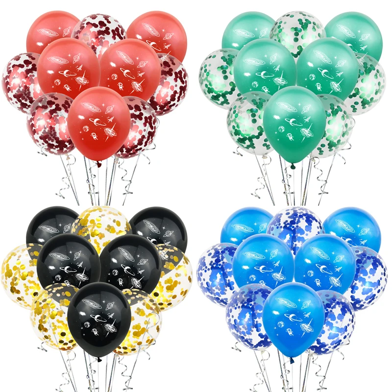 

10pcs space party balloon rocket astronaut confetti balloon set children's aviation theme birthday party decoration balloons