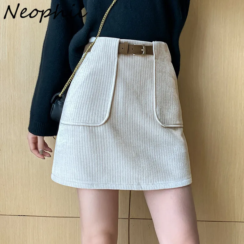 Neophil Wrap Corduroy Women A-Line Mini Skirts 2022 Spring Winter High Waist Casual Basic Short Skirt With Pockets Belt S21930
Neophil Wrap Corduroy Women A-Line Mini Skirts 2022 Spring Winter High Waist Casual Basic Short Skirt With Pockets Belt S21930