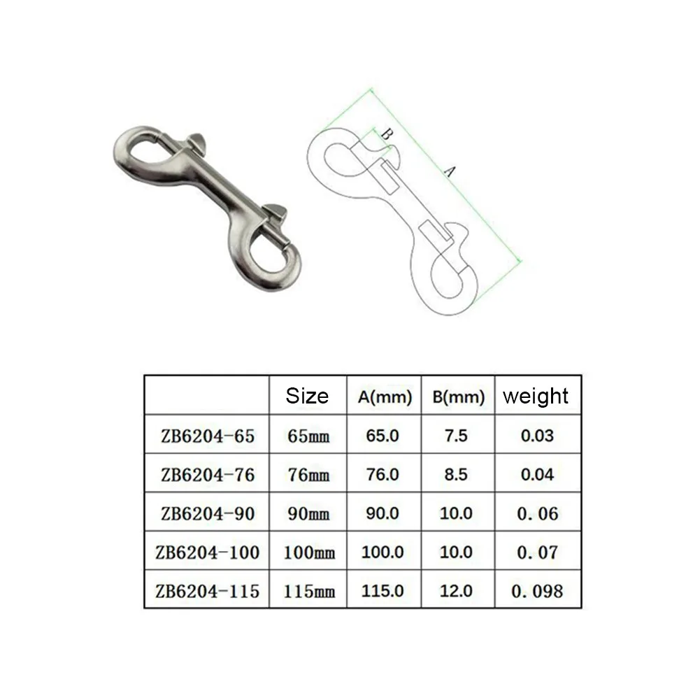 1/4 Pack Bolt Snap 316 Stainless Steel Double Ended Hook End Snaps 90mm 100mm 110MM For Rope Chain Straps Industry Accessory
1/4 Pack Bolt Snap 316 Stainless Steel Double Ended Hook End Snaps 90mm 100mm 110MM For Rope Chain Straps Industry Accessory