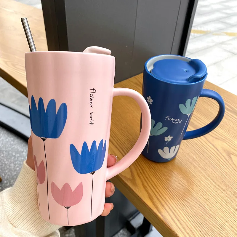 Korean cute ceramic mug small fresh mug Office large-capacity straw mug boys and girls couple cups
Korean cute ceramic mug small fresh mug Office large-capacity straw mug boys and girls couple cups