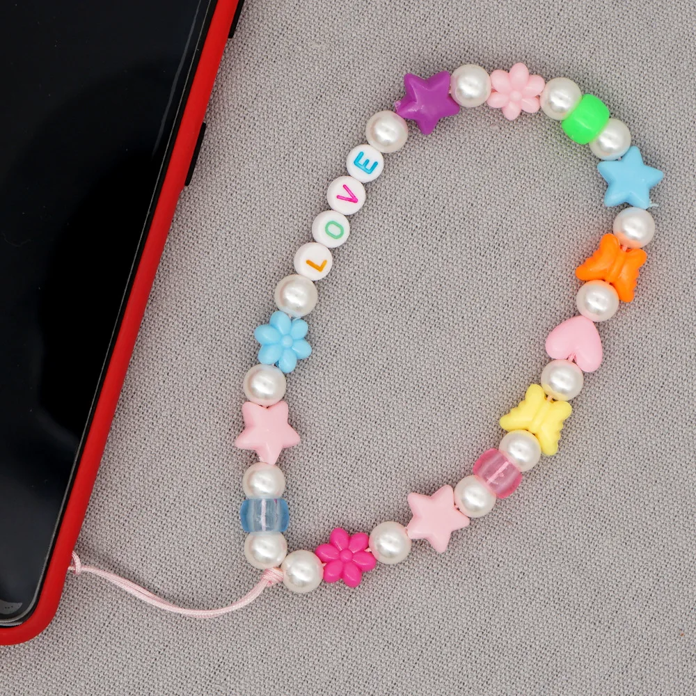 Boho Chain For Phone Lanyard Colorful Candy Beads Chains Strap Letter Bracelet For Women Summer Trend Smiley Cute Jewelry
Boho Chain For Phone Lanyard Colorful Candy Beads Chains Strap Letter Bracelet For Women Summer Trend Smiley Cute Jewelry