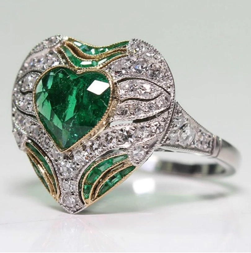 Aesthetic Trend Ethnic Style Big Green heart Engagement Zircon Women Rings Anniversary Gift Exquisite Pattern Female Brilliant R
Aesthetic Trend Ethnic Style Big Green heart Engagement Zircon Women Rings Anniversary Gift Exquisite Pattern Female Brilliant R