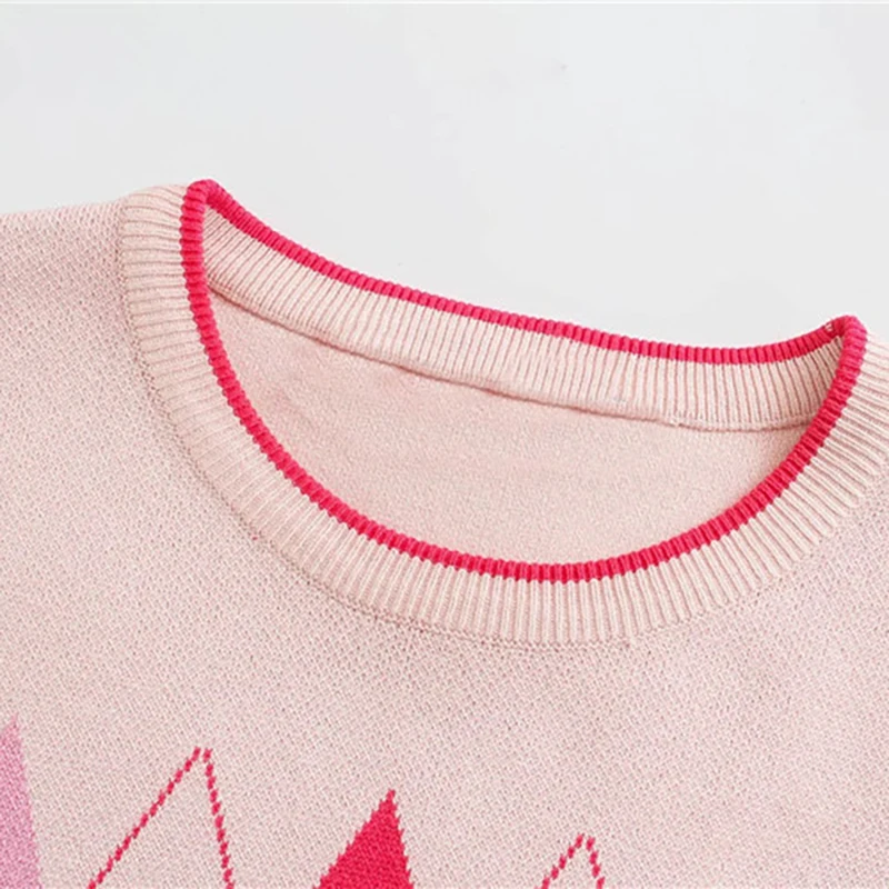 Contrast Check Round Neck Pullover Knitted Vest Casual Simple Sleeveless Sweater In Spring and Autumn Knitwear for Women Y2K
Contrast Check Round Neck Pullover Knitted Vest Casual Simple Sleeveless Sweater In Spring and Autumn Knitwear for Women Y2K