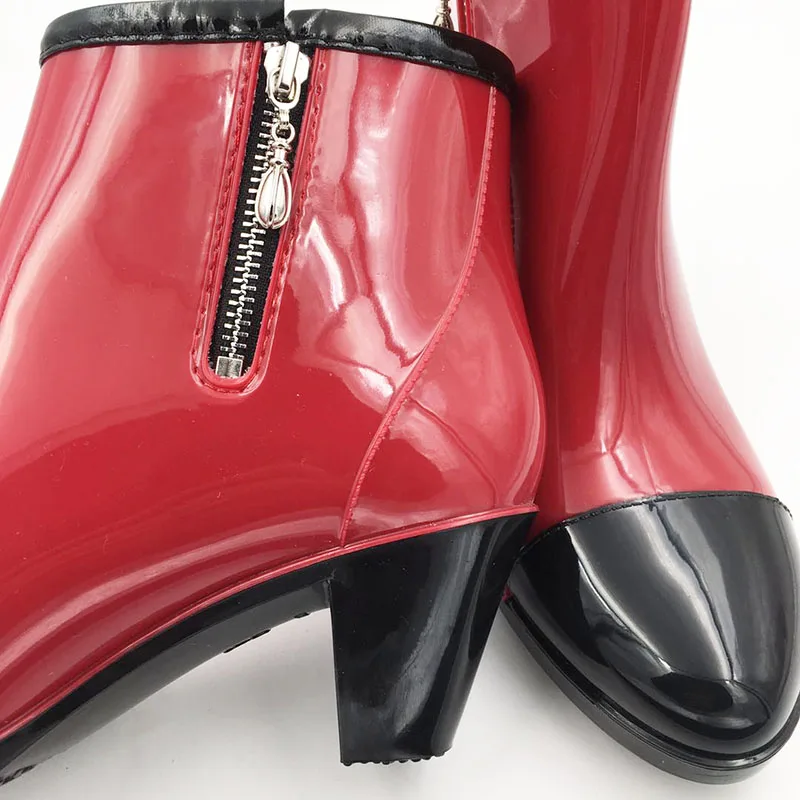 Aleafalling Fashion PVC Waterproof Exquisite Bright Zipper High Heel Boot Trendy Antiskid Wear-resistant Rubber ShoesW139
Aleafalling Fashion PVC Waterproof Exquisite Bright Zipper High Heel Boot Trendy Antiskid Wear-resistant Rubber ShoesW139