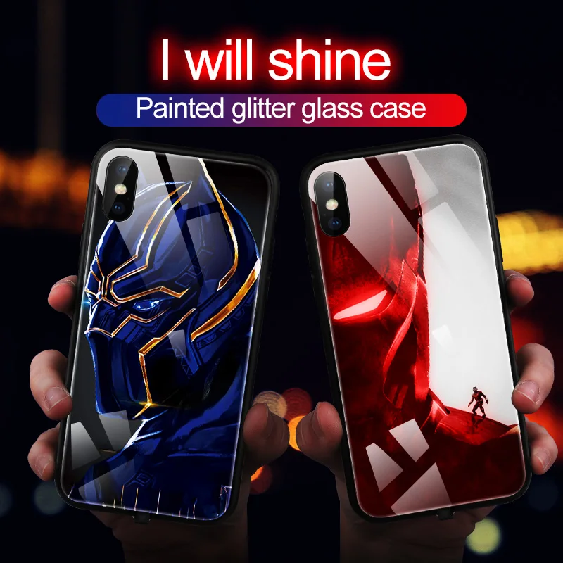 Чехол Marvel Iron Man для iPhone XS MAX XR X 6 7 8 6S Plus со светодиодной вспышкой и напоминанием о