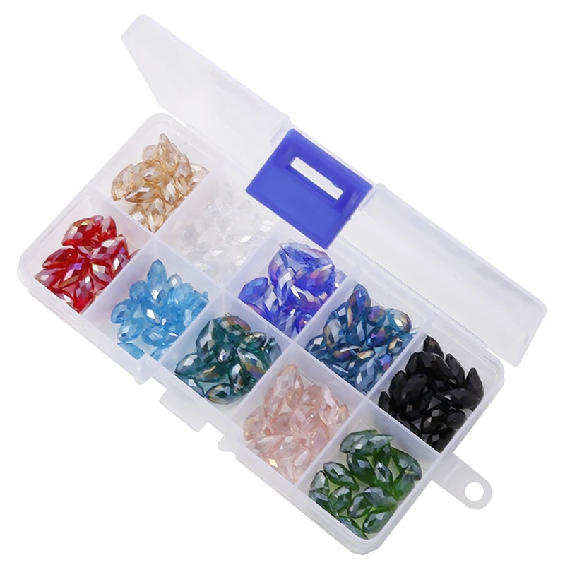 6X12mm Horizontal Hole Water Drop Crystal Beads Ab-Plated 10-Color Combination 150 Pieces in a Box
6X12mm Horizontal Hole Water Drop Crystal Beads Ab-Plated 10-Color Combination 150 Pieces in a Box