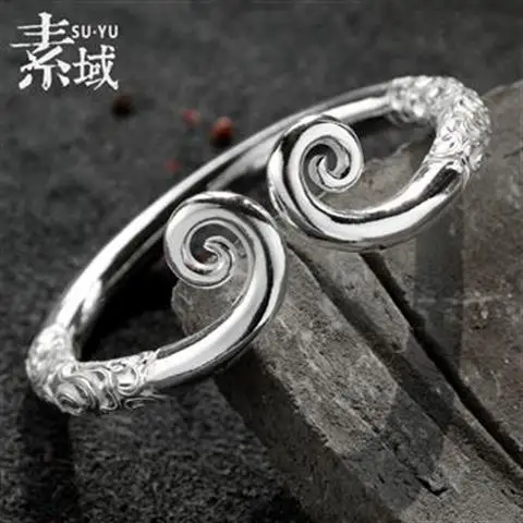 S999 Pure Silver Handmade Hoop Charm Silver Bracelet Big Saint Men's and Women's Sterling Silver Bracelet Men's and Women's Coup
S999 Pure Silver Handmade Hoop Charm Silver Bracelet Big Saint Men's and Women's Sterling Silver Bracelet Men's and Women's Coup