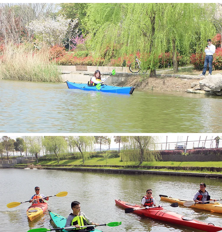 Folding Kayak Polypropylene Hard-body Kayak Rowing Single-person Assault boat canoeing ocean lake Rafting Boat 390 *60*36cm
Folding Kayak Polypropylene Hard-body Kayak Rowing Single-person Assault boat canoeing ocean lake Rafting Boat 390 *60*36cm