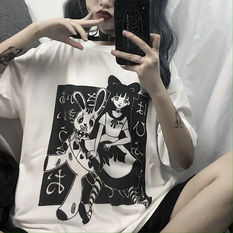 Vintage Cartoon Print T-shirt Kawaii Girl T Shirt Harajuku Women Tshirt Graphic White Tee Tops Summer Clothes Korean Clothing
Vintage Cartoon Print T-shirt Kawaii Girl T Shirt Harajuku Women Tshirt Graphic White Tee Tops Summer Clothes Korean Clothing