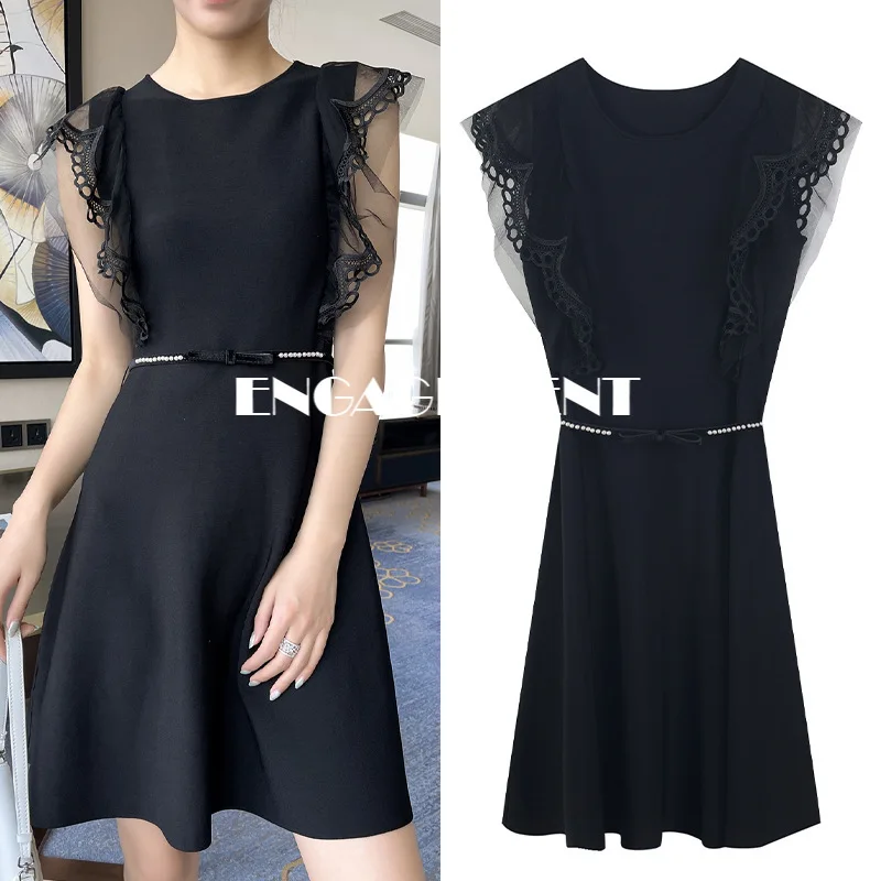 ENGAGEMENT 2021 Round Neck Gauze Flying Sleeve Stitching Black Waist Slimming Dress Summer Dress
ENGAGEMENT 2021 Round Neck Gauze Flying Sleeve Stitching Black Waist Slimming Dress Summer Dress