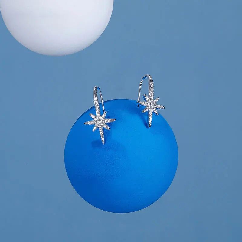 Ladies Earrings Eight-Pointed Star Ear Hook Simple Female Temperament Small Exquisite Light Luxury Ear Jewelry Woman's Shine
Ladies Earrings Eight-Pointed Star Ear Hook Simple Female Temperament Small Exquisite Light Luxury Ear Jewelry Woman's Shine
