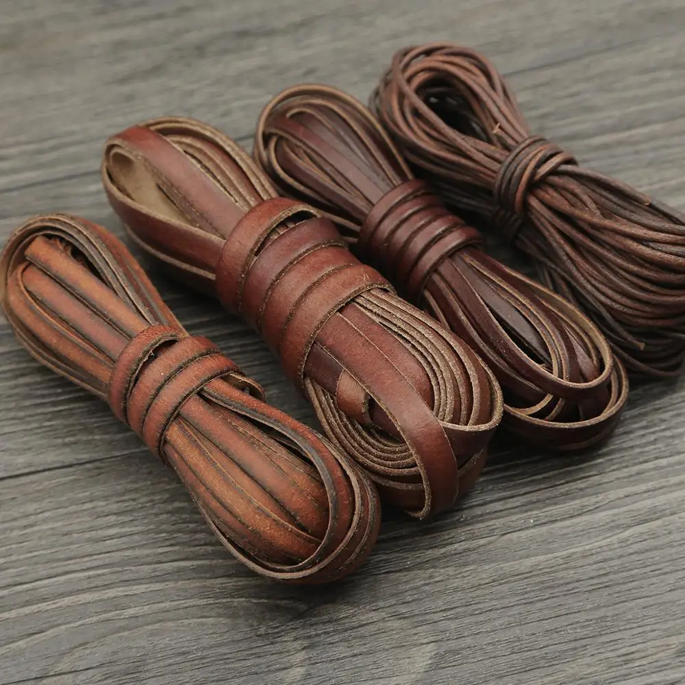 2 Meters Retro High Quality Genuine Leather Cord 1.5-10mm Round/Flat Strand Cow Leather Rope For Handmade DIY Accessories
2 Meters Retro High Quality Genuine Leather Cord 1.5-10mm Round/Flat Strand Cow Leather Rope For Handmade DIY Accessories