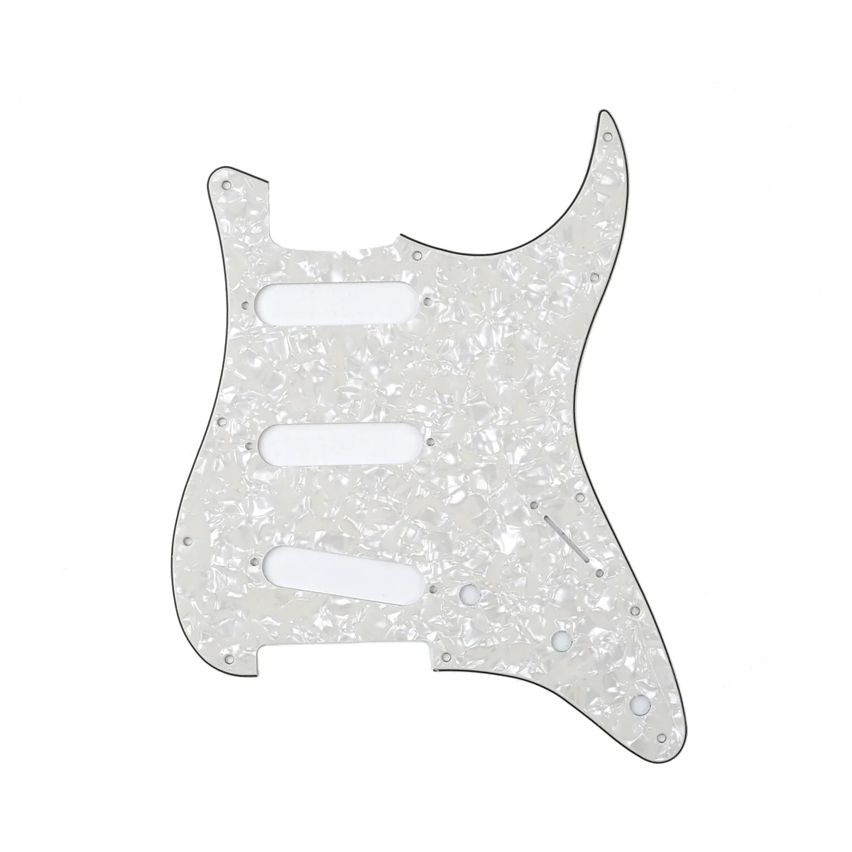 

Musiclily SSS 11 Hole Strat Guitar Pickguard for Fender USA/Mexican Made Standard Stratocaster Style, 4Ply Parchment Pearl