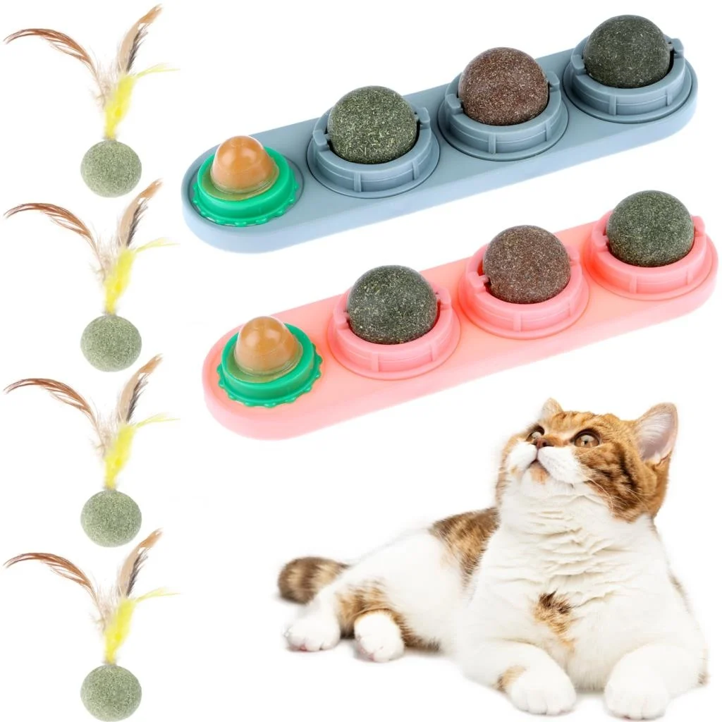 4pcs/set Catnip Ball Set Cat Treat Toys Snack Self-Adhesive Teething Molar Catnip Ball Rotated Wall For Cats Mount Toy
4pcs/set Catnip Ball Set Cat Treat Toys Snack Self-Adhesive Teething Molar Catnip Ball Rotated Wall For Cats Mount Toy