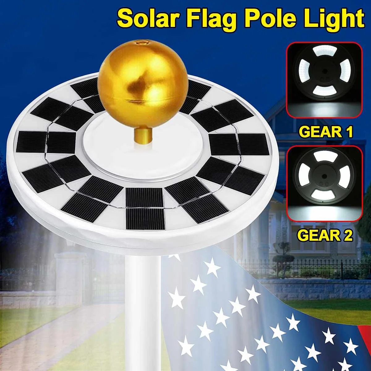 128LED Solar Flag Pole Light Waterproof Outdoor Banner Lamp 2 Modes Light Sensor for Household Outdoor Courtyard Ornament
128LED Solar Flag Pole Light Waterproof Outdoor Banner Lamp 2 Modes Light Sensor for Household Outdoor Courtyard Ornament