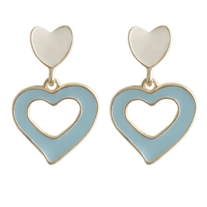 Fashion Heart-shaped Small Fresh Blue Earrings Sweet Peach Heart Contrast Color Love Ladies Holiday Gifts Jewelry Wholesale
Fashion Heart-shaped Small Fresh Blue Earrings Sweet Peach Heart Contrast Color Love Ladies Holiday Gifts Jewelry Wholesale