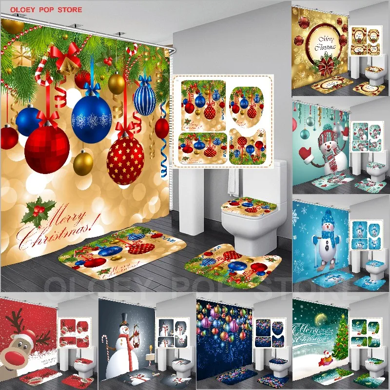 Merry Christmas Bathroom set Santa Claus Tree Pattern Waterproof Shower Curtain Set Toilet Cover Mat Non Slip Rug Festival Decor
Merry Christmas Bathroom set Santa Claus Tree Pattern Waterproof Shower Curtain Set Toilet Cover Mat Non Slip Rug Festival Decor