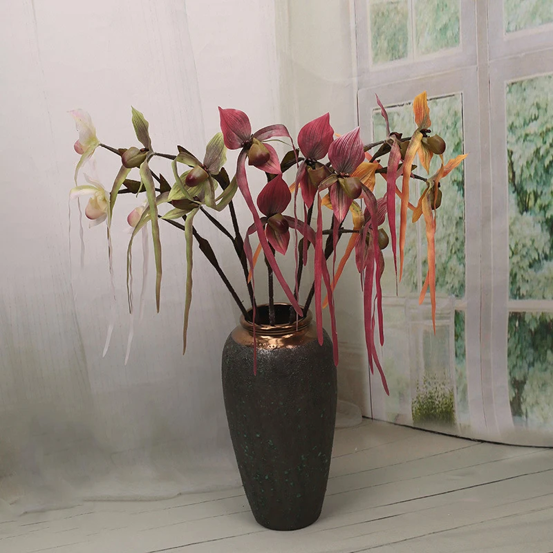 3 forks Paphiopedilum Artificial Silk flower Pocket Orchid Fake Flower For Home Garden Hotel Decoration Flower Arrangement
3 forks Paphiopedilum Artificial Silk flower Pocket Orchid Fake Flower For Home Garden Hotel Decoration Flower Arrangement