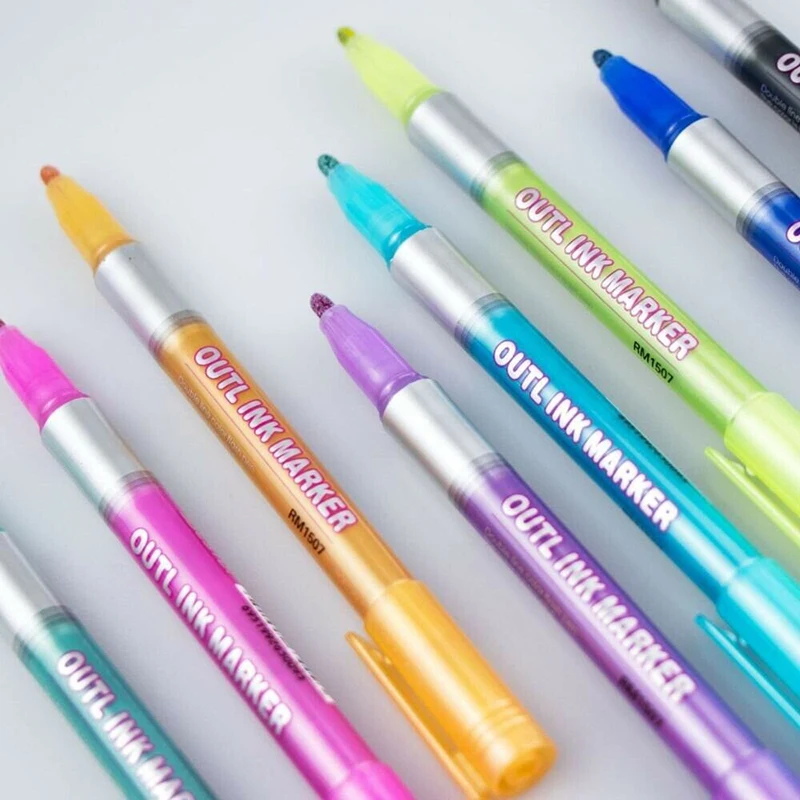 8 Colors Metallic Double Lines Doodle Art Drawing Markers Outline Pen Set SP99
8 Colors Metallic Double Lines Doodle Art Drawing Markers Outline Pen Set SP99
