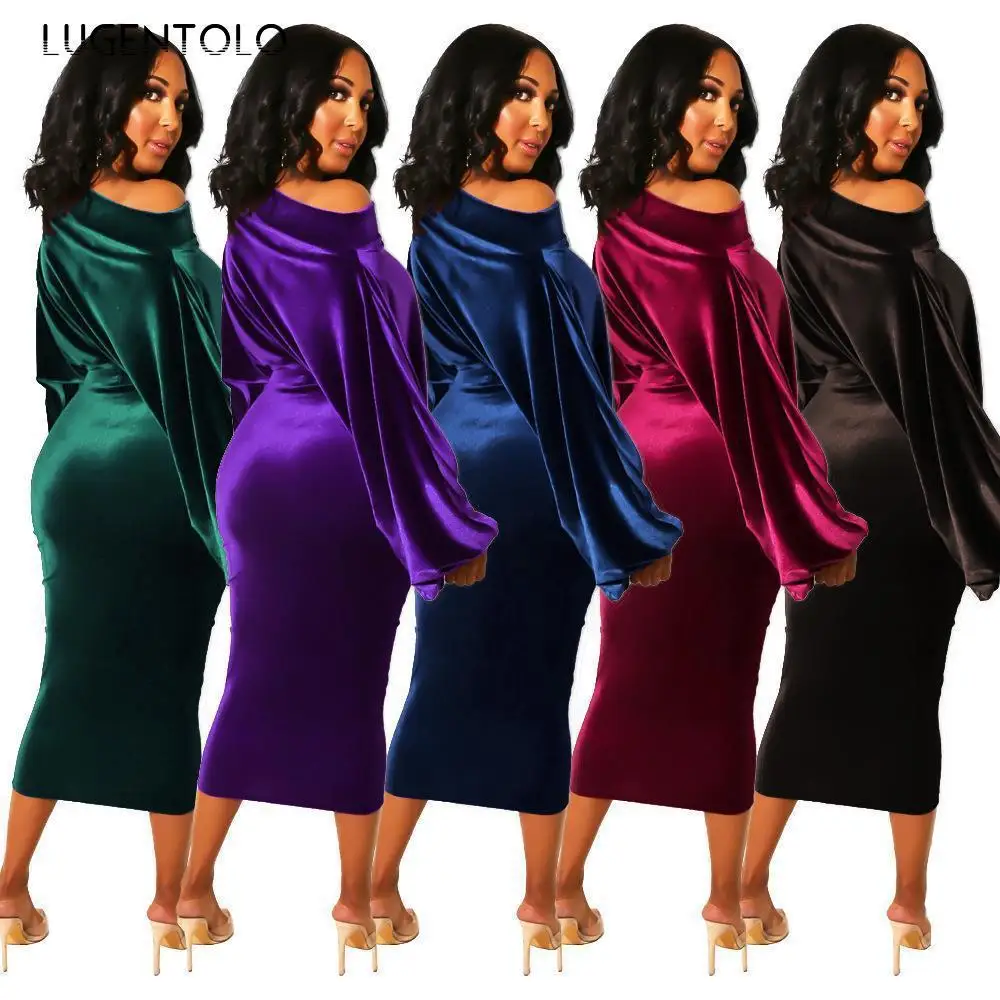 Lugentolo Sexy Dress Women Club Slim One Shoulder Slash Neck Long Sleeve Bodycon Solid Spring Autumn Lady Fashion Dress
Lugentolo Sexy Dress Women Club Slim One Shoulder Slash Neck Long Sleeve Bodycon Solid Spring Autumn Lady Fashion Dress
