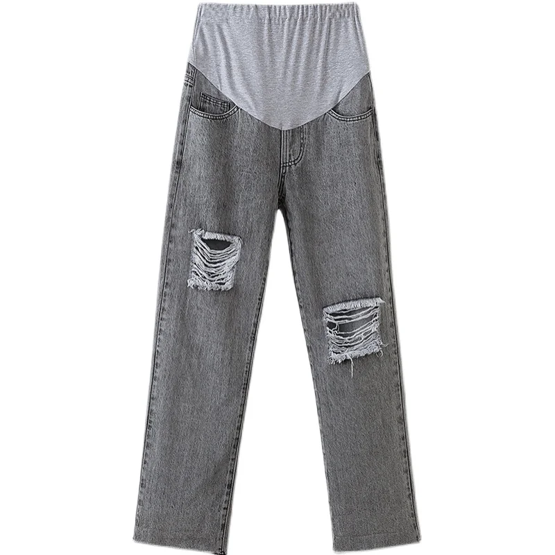 8878# Ripped Hole Denim Maternity Jeans Elastic Waist Belly Loose Straight Pants Clothes for Pregnant Women Pregnancy Trousers
8878# Ripped Hole Denim Maternity Jeans Elastic Waist Belly Loose Straight Pants Clothes for Pregnant Women Pregnancy Trousers