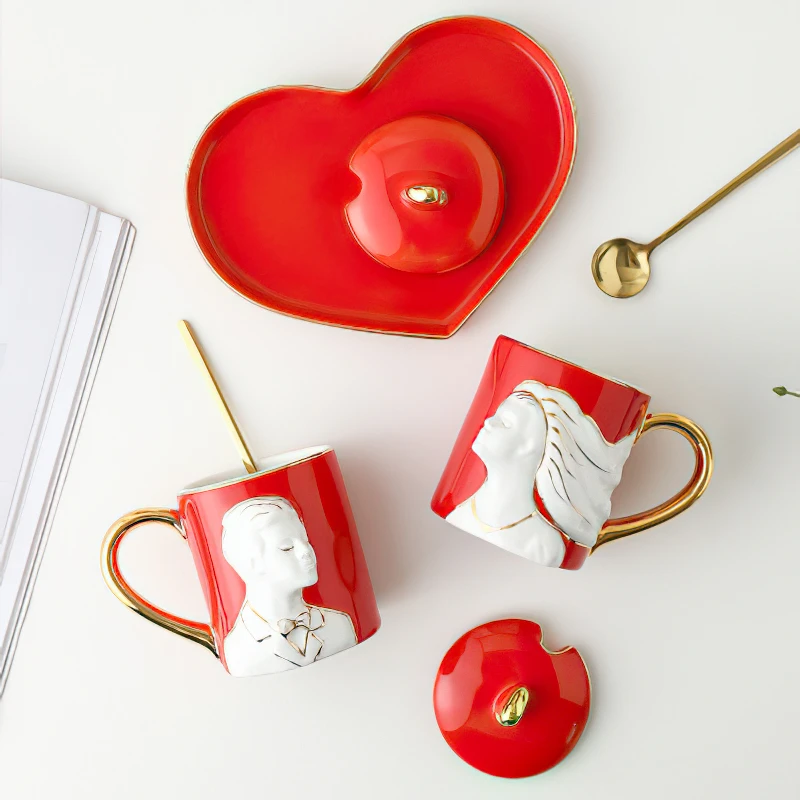 Ceramic Mug Gift Box 1Pair Gold Green Red Relief Wedding Couple Cup Heart-shaped Tray Home Kitchen Bar Decoration Drinkware
Ceramic Mug Gift Box 1Pair Gold Green Red Relief Wedding Couple Cup Heart-shaped Tray Home Kitchen Bar Decoration Drinkware