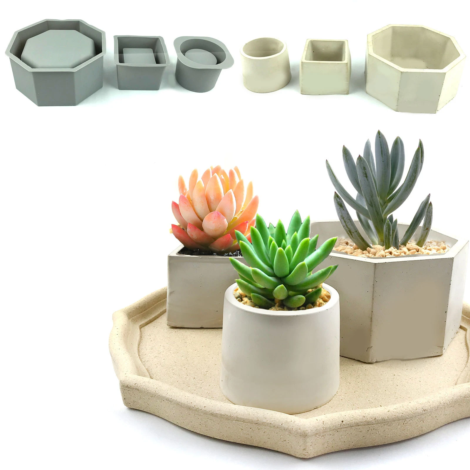 

Silicone Molds For Concrete Flower Pot,Cement Molds Succulent Plants Pot Mold Concrete Planters Moulds Diy Aromatherapy Plaster
