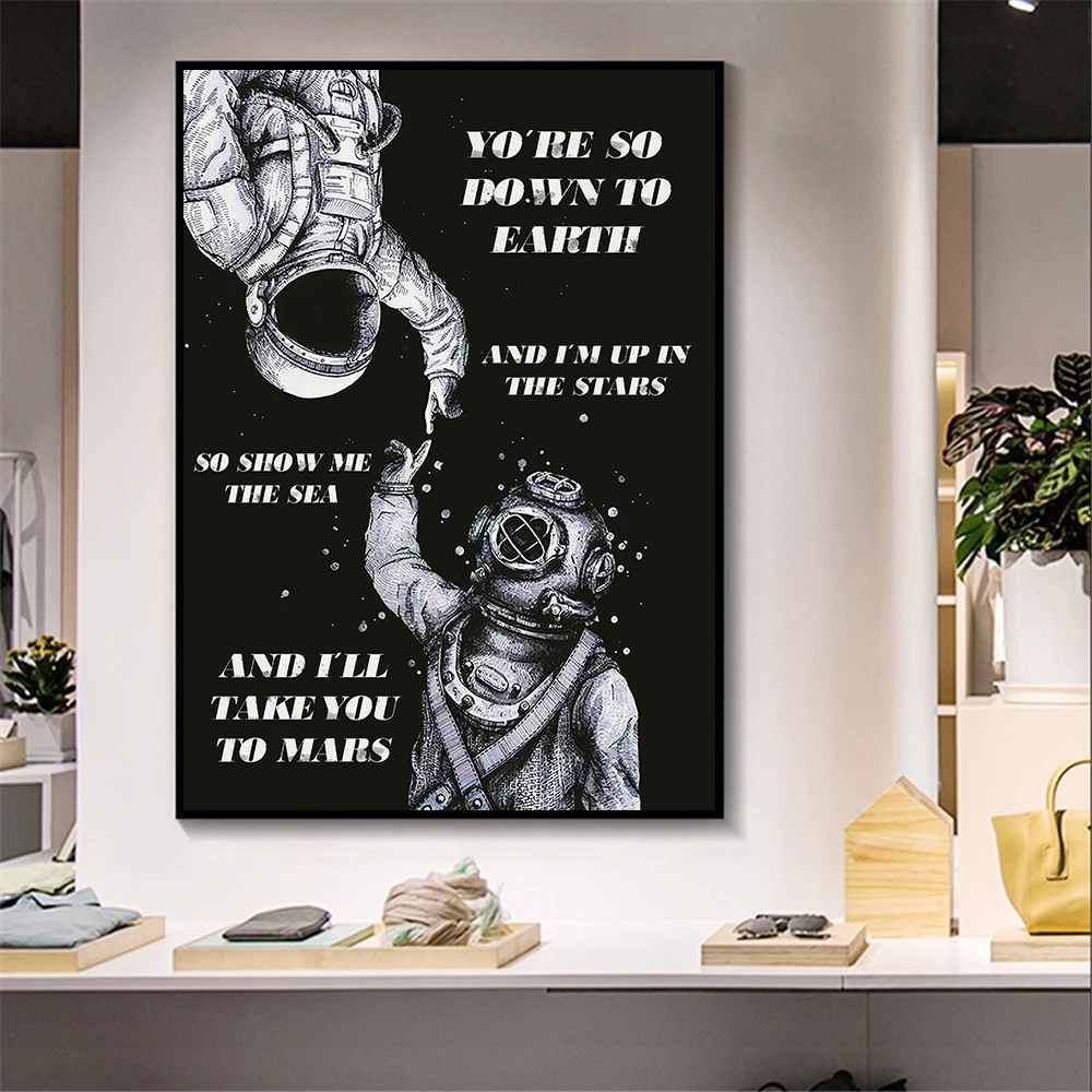 Nordic Abstract Astronaut Quotation Black White Canvas Painting Home Decor for Bedroom Home Decoration Graffiti Canvas Painting
Nordic Abstract Astronaut Quotation Black White Canvas Painting Home Decor for Bedroom Home Decoration Graffiti Canvas Painting