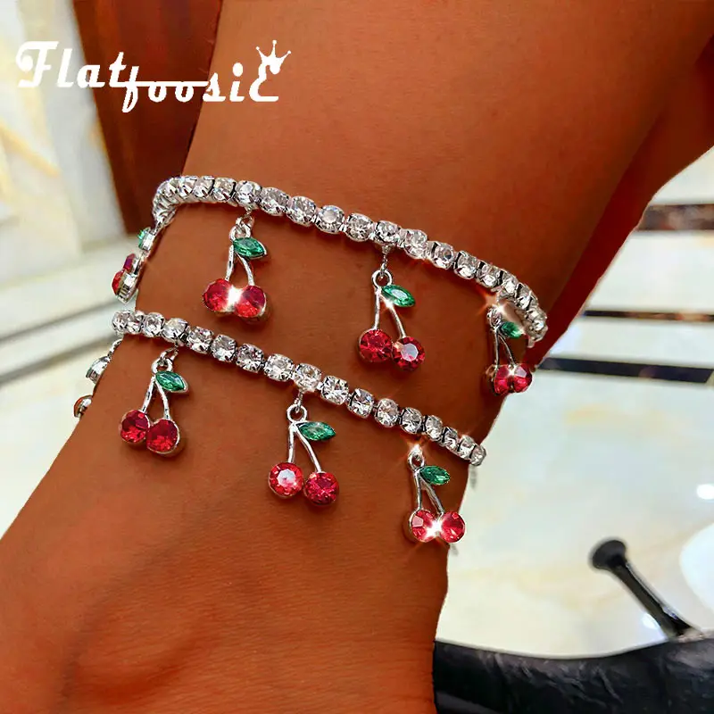 Flatfoosie Trendy New Sweet Cherry Crystal Anklet for Women Gold Silver Color Bling Rhinestone Anklet Boho Summer Foot Jewelry
Flatfoosie Trendy New Sweet Cherry Crystal Anklet for Women Gold Silver Color Bling Rhinestone Anklet Boho Summer Foot Jewelry