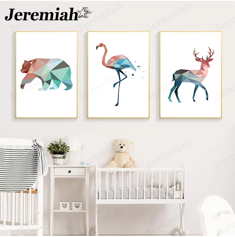 Nordic Geometric Animal Canvas Poster Pink Blue Gradient Bear Deer Red Crowned Crane Painting Wall Art Modern Home Decoration
Nordic Geometric Animal Canvas Poster Pink Blue Gradient Bear Deer Red Crowned Crane Painting Wall Art Modern Home Decoration
