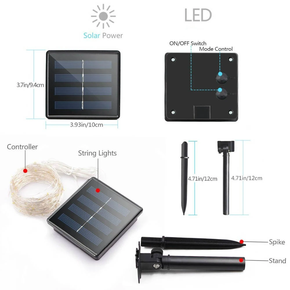 Solar String Fairy Lights LED Waterproof Copper Wire Lamp Outdoor Garland Solar Power Lamp Christmas For Garden Decoration
Solar String Fairy Lights LED Waterproof Copper Wire Lamp Outdoor Garland Solar Power Lamp Christmas For Garden Decoration
