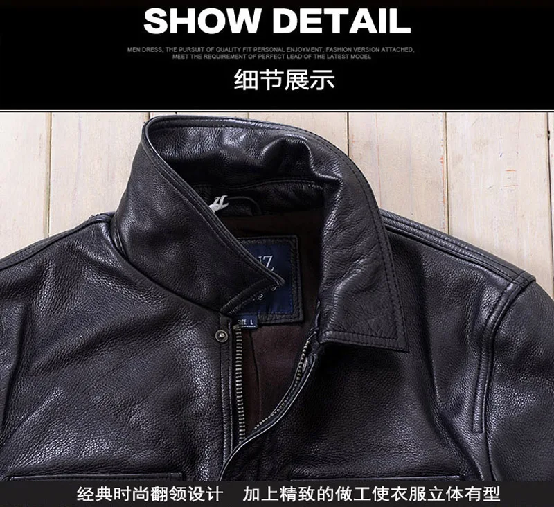 Autumn and winter men's wholesale lapel head layer thickened cowhide leather jacket casual leather jacket 
Autumn and winter men's wholesale lapel head layer thickened cowhide leather jacket casual leather jacket