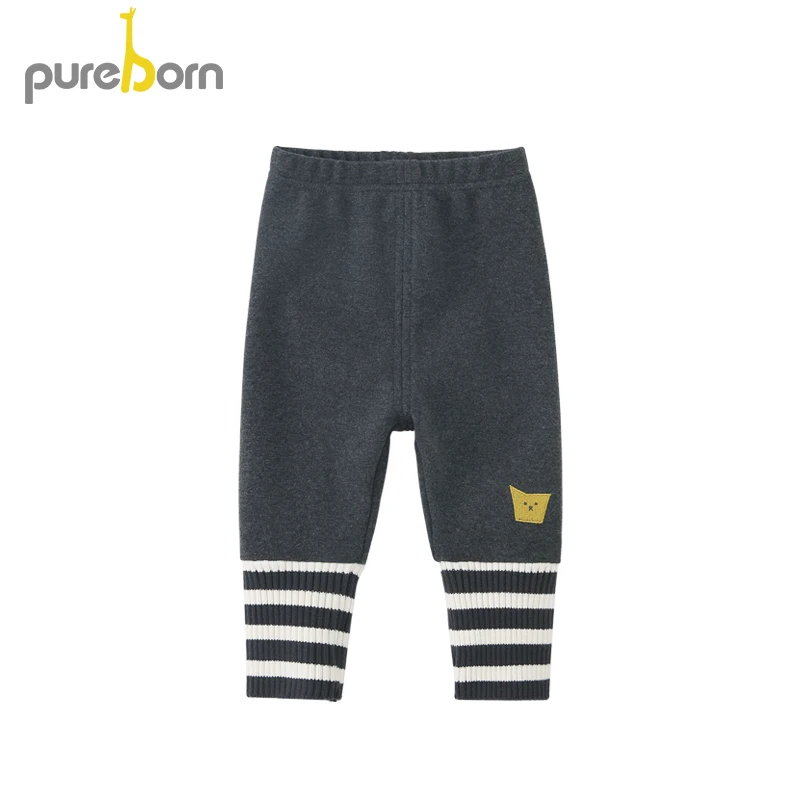 Брюки для девочек Pureborn хлопковые леггинсы в полоску длиной до щиколотки | Мать и